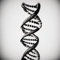 Black DNA string on white background