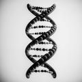 Black DNA string on white background