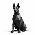 Low Poly Doberman Dog Eps Image With Dark White And Dark Black Style