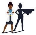 Black Doctor Woman Healthcare Cartoon Super Hero Royalty Free Stock Photo