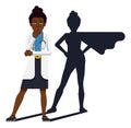 Black Doctor Woman Healthcare Cartoon Super Hero Royalty Free Stock Photo