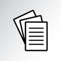 Black document icon. Vector illustration