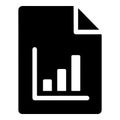 Black document icon with white bar chart graph Royalty Free Stock Photo