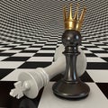 Black does pawn checkmate. 3d render