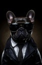 Black dog animal bulldog pet breed cute canine puppy head Royalty Free Stock Photo