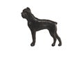 Black dog figure on white background, Boxer Royalty Free Stock Photo