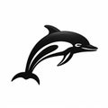 Black Dolphin Jumping Logo In Wadim Kashin Style