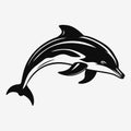 Black Dolphin Outline Svg Cutout Shape - Clean And Simple Stencil Design