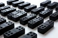 Black Domino Blocks isolated on white background, business and education concept, Black dominoes on a white background, AI Royalty Free Stock Photo