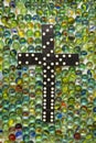 Black Domino Cross & Marbles Royalty Free Stock Photo