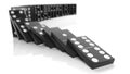 Black domino tiles falling in a row Royalty Free Stock Photo