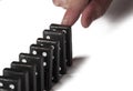 Black dominoes isolated on a white background.Copy space Royalty Free Stock Photo