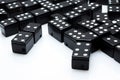 black dominoes isolated on white background, shallow depth of field, Black dominoes on white background, AI Generated