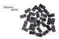 Black dominoes on white background with copy space Royalty Free Stock Photo