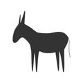 Black donkey icon. Farm animal silhouette vector illustration