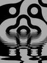 rippled design in jet black on a grey background Royalty Free Stock Photo