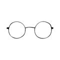 Black doodle glasses icon. Eyeglasses and sunglasses illustration