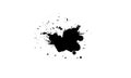 black dot ink brush painting splash splatter on white background in grunge element graphic style Royalty Free Stock Photo