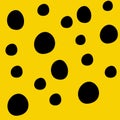 Black doted illustration on the yellow background Royalty Free Stock Photo