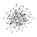 Black dots and lines forming a complex interconnected network structure connection abstract Royalty Free Stock Photo