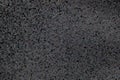 Closeup view of black dotted texture on a dark gray surface background