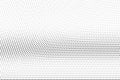 Black dots on white background. Faded perforated surface. Smooth halftone vector texture. Horizontal dotwork gradient