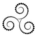 Black dotted celtic triskelion spiral Royalty Free Stock Photo