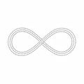A black dotted infinity symbol on a white background. The symbol, composed of Royalty Free Stock Photo