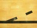 Black dotted lines in hall playground. Schooll gym hall Royalty Free Stock Photo