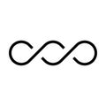 Black double infinity vector symbol