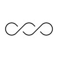 Black double infinity vector symbol