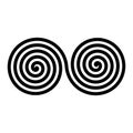 Black double spirals. Simple abstract ornamental and decorative vector symbol