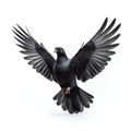 Black Dove Isolated on White Background. Generative ai