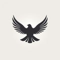 Black Dove Silhouette Vector Logo - Minimalist Illustration