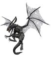 Black dragon attacking Royalty Free Stock Photo