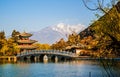 Black Dragon Pool Park-Lijiang old town scene Royalty Free Stock Photo