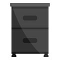 Black drawer icon, cartoon style