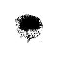 Paint stain icon isolated stamp texture. Black drawing ink blots design. Watercolor splatter on white backdrop. Abstract