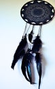 Black dreamcatcher hanging on a wall