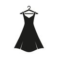 Black dress on hanger