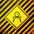 Black Dressing table icon isolated on yellow background. Warning sign. Vector Royalty Free Stock Photo