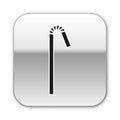 Black Drinking plastic straw icon isolated on white background. Silver square button. Vector Illustration Royalty Free Stock Photo