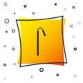 Black Drinking plastic straw icon isolated on white background. Yellow square button. Vector Illustration Royalty Free Stock Photo