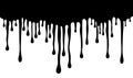 Black dripping oil stain, liquid drips or paint ink silhouette isolated spooky scary halloween vector Royalty Free Stock Photo