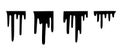 Black dripping water, sauce or paint current vector silhouettes isolated Royalty Free Stock Photo