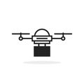 black drone or quadcopter icon like easy delivery