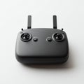 A black drone remote controller features two joysticks, multiple buttons, and two Royalty Free Stock Photo
