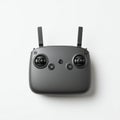 Black drone remote controller with a rectangular body, featuring two joysticks and Royalty Free Stock Photo