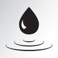 Black drop icon. Vector illustration Royalty Free Stock Photo