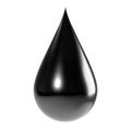 A black drop of oil isolated on white